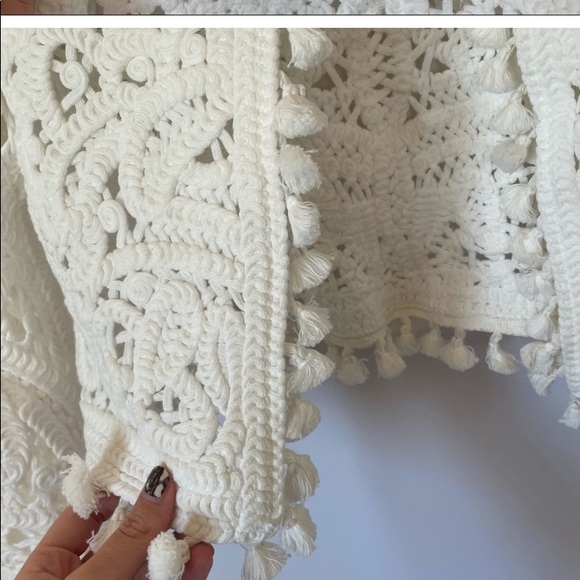 COPY - Beautiful crochet bright white jacket size M - Picture 5 of 6